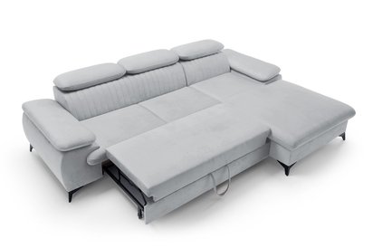 Corner sofa with sleeping function Furie L-shaped (Fabric: Matt Velvet 83, Side: Right)