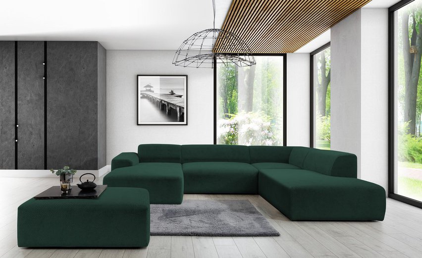 Terrafino U-shaped modular corner sofa with backrest on the right Onega 1