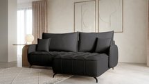 Corner sofa with sleeping function Arandes L-shaped with container Salvador 19 hydrophobic velvet right-hand side