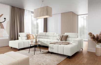 Corner sofa with sleeping function Ragussino U-shaped with side section Sicuro 60 left-hand side