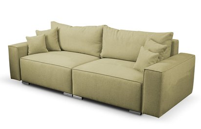 Netlan Aragon 35 three-seater sofa with storage in hydrophobic fabric, braided legs, silver