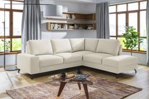 Corner sofa with sleeping function Bewello L-shaped with side and container Matt Velvet 06 easy-cleaning hydrophobic velvet right-hand side