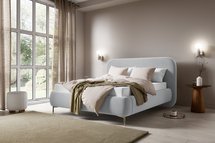 Upholstered bed 160x200 cm Monno Castel 80 metal frame easy-to-clean velvet gold legs