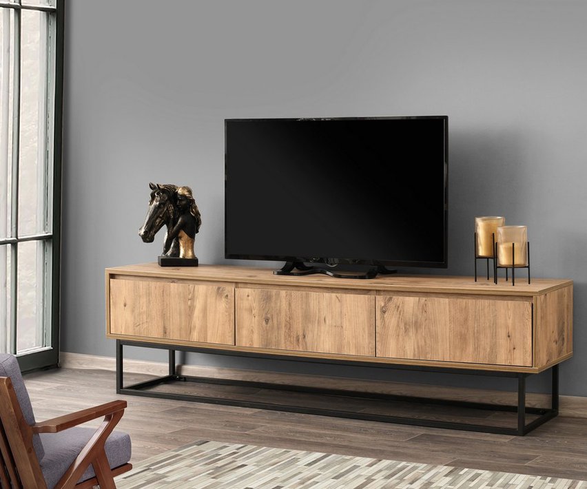 Tilosa TV cabinet with drawers 180 cm pine