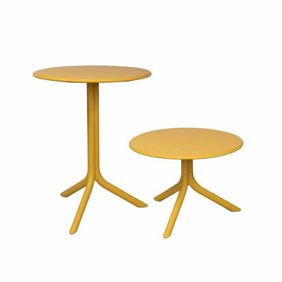 Table de jardin ronde Spritz Nardi, 60 cm, en matériau jaune certifié