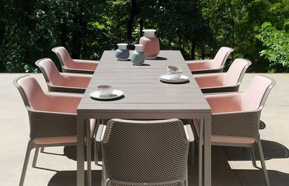 Rio Nardi extendable garden table 210-280x100 cm made of certified brown material