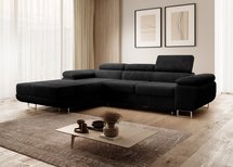 Ganta L-shaped corner sofa with sleeping function with container Poso 135 left-hand corduroy