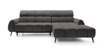 Perre L-shaped corner sofa bed with electrically extendable seat and adjustable headrest (Fabric: Castel 93, Side: Right)