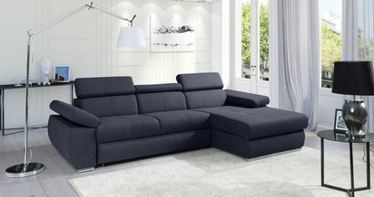 Ararip corner sofa bed 276 cm with adjustable headrests (Fabric: Element 22, Side: Right)