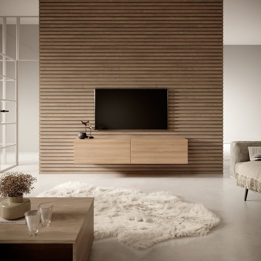 Bisira TV cabinet 140 cm Lindberg Oak