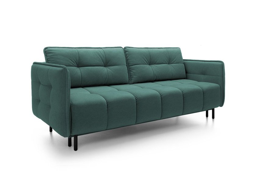 Portosello three-seater sofa bed with pocket spring and storage (Fabric: Castel 75, Legs: Black)