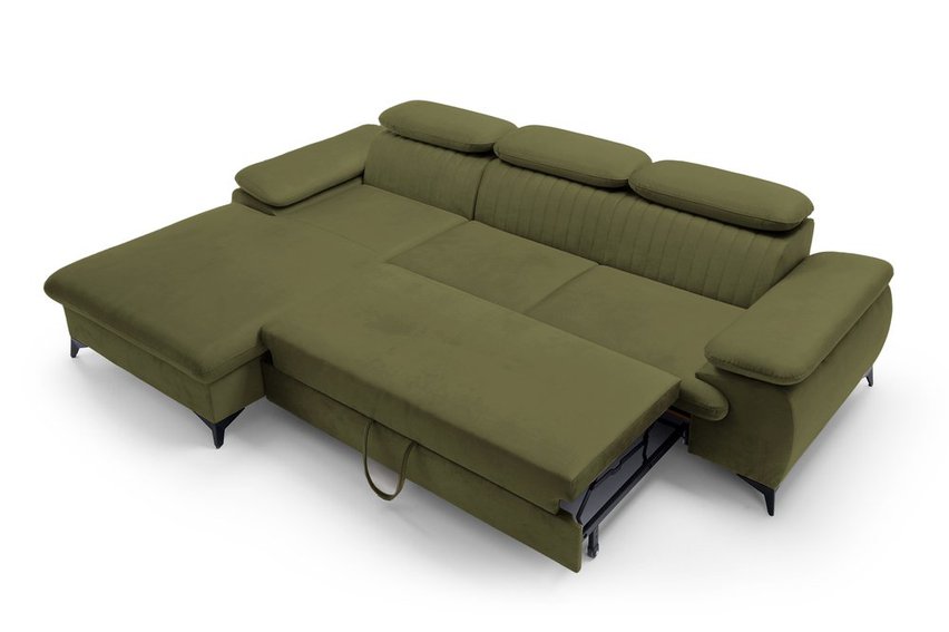 Corner sofa with sleeping function Furie L-shaped (Fabric: Matt Velvet 38, Side: Left)