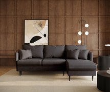 Corner sofa with sleeping function Volio L-shaped Wind 21 legs black