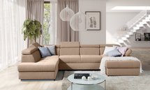 Ararip corner sofa bed 341 cm U-shaped with adjustable headrests (Fabric: Element 06, Side: Left)