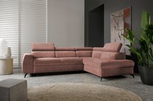 Hazryn L-shaped corner sofa bed with adjustable headrests and storage (Fabric: Cloud 63, Side: Right)