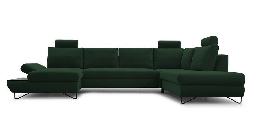 Lazaro U-shaped corner sofa bed with storage (Fabric: Salvador 07, Side: Left)