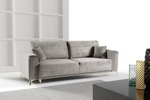 Jokiranta three-seater sofa with storage, grey, thick corduroy