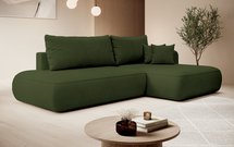 Foggi Magic Velvet 2295 L-shaped corner sofa with sleeping function with a container in hydrophobic velor fabric, right-hand side