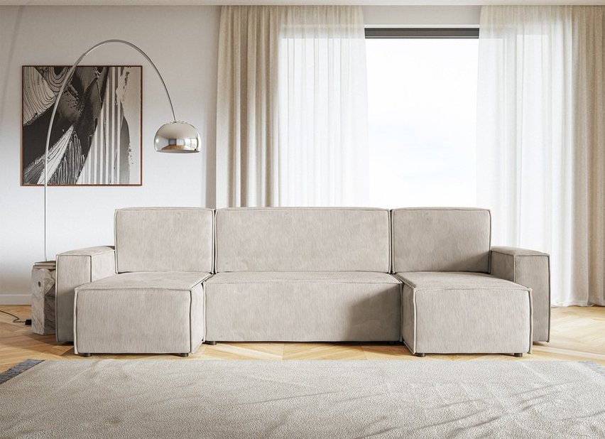 Copertino U-shaped corner sofa with sleeping function with container Element 13 universal