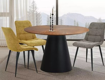 Angel dining table round top 120 cm walnut/matt black