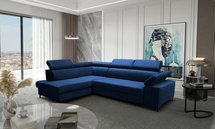 Tazzola L-shaped corner sofa bed with storage (Fabric: Manila 26, Side: Left)