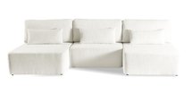 Corner sofa with sleeping function Moduliano U-shaped with container universal cream boucle