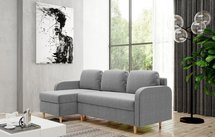 Corner sofa with sleeping function Parcully L-shaped with container universal Kronos 53 velour