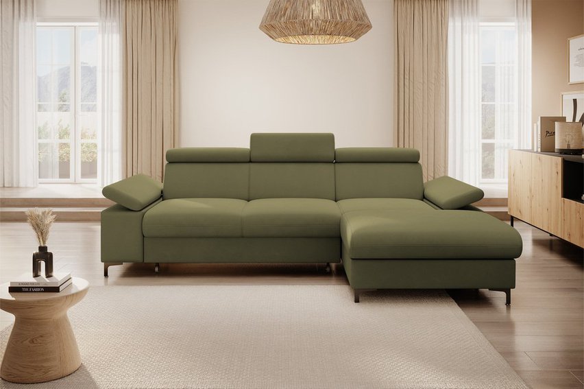 Millefolium Salvador 08 Agmamito right-hand L-shaped corner sofa with sleeping function with a container