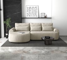 L-shaped left-hand corner sofa Honua with sleeping function Modesto 492 braid