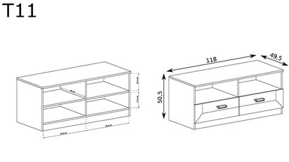 Tymbaroth TV cabinet 118 cm (Lefkas Oak)