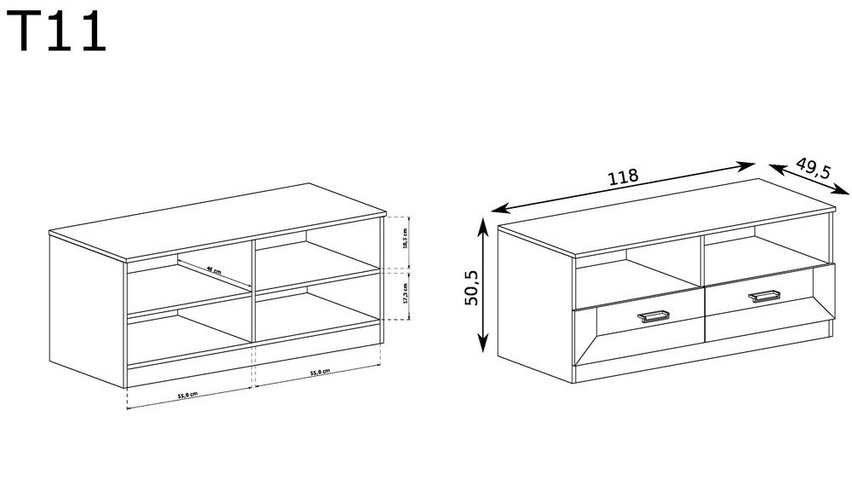 Tymbaroth TV cabinet 118 cm (Lefkas Oak)