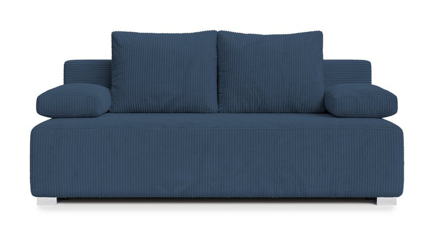 Farmosa sofa bed with sleeping function and bedding container Poso 05 corduroy