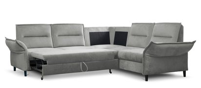 Corner sofa with sleeping function Wlora II L-shaped with container (Fabric: Element 24, Side: Universal)