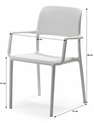 Bora Nardi garden chair with armrests made of certified brown material