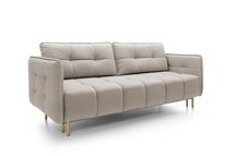 Portosello three-seater sofa bed with pocket spring and storage (Fabric: Castel 80, Legs: Gold)