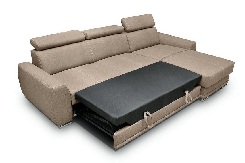 Danles corner sofa bed with three adjustable headrests (Fabric: Element 06)