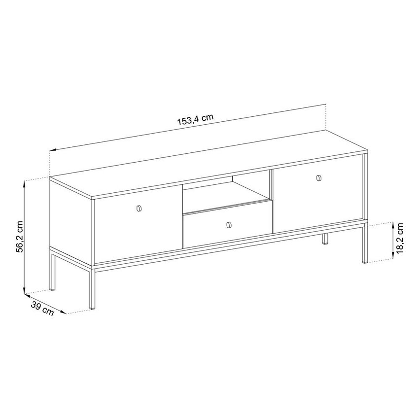 Monne TV cabinet 153 cm beige vintage MRTV154