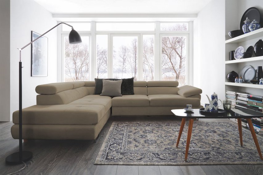 Corner sofa with sleeping function Zarano (Fabric: Element 06, Side: Right)