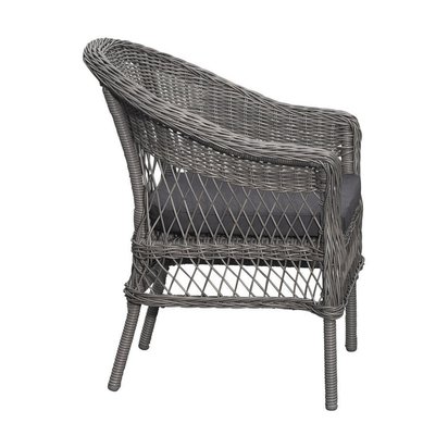 Wicker garden set Scorgi table 150x77 cm and 4 chairs gray