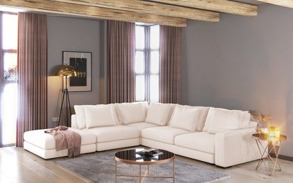 Mia L-shaped modular corner sofa, right side (Fabric: Storm 02)