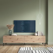 Lammelo TV cabinet 175 cm, oak slats