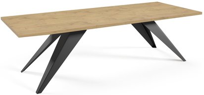 Scalize extendable table 140/200 cm Lancelot Oak with black steel frame