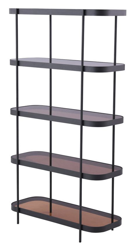 Disavill open shelf 160 cm black/smoked brown glass