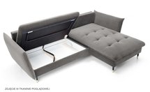 Balze L-shaped corner sofa bed with storage (Fabric: Matt Velvet 83, Side: Right)