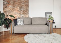 Cavalese three-seater sofa bed with storage on oak legs Jarell 20