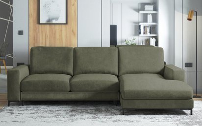 Mokpeo corner sofa bed (Fabric: Seal 38, Side: Right)