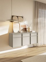 Evo three-door chest of drawers, hanging, 154 cm, Gray beige