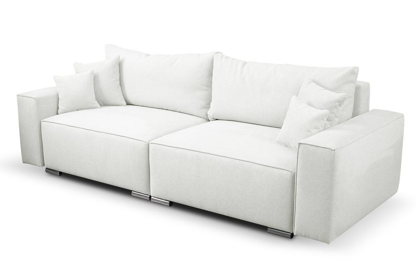 Netlan Aragon 01 three-seater sofa with storage in hydrophobic fabric, silver legs