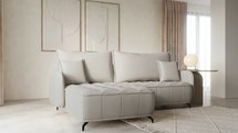 Corner sofa with sleeping function Arandes L-shaped with container Castel 04 easy-cleaning velvet left-hand side