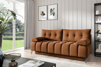 Bareli Amon 24 three-seater sofa bed with storage, hydrophobic velvet